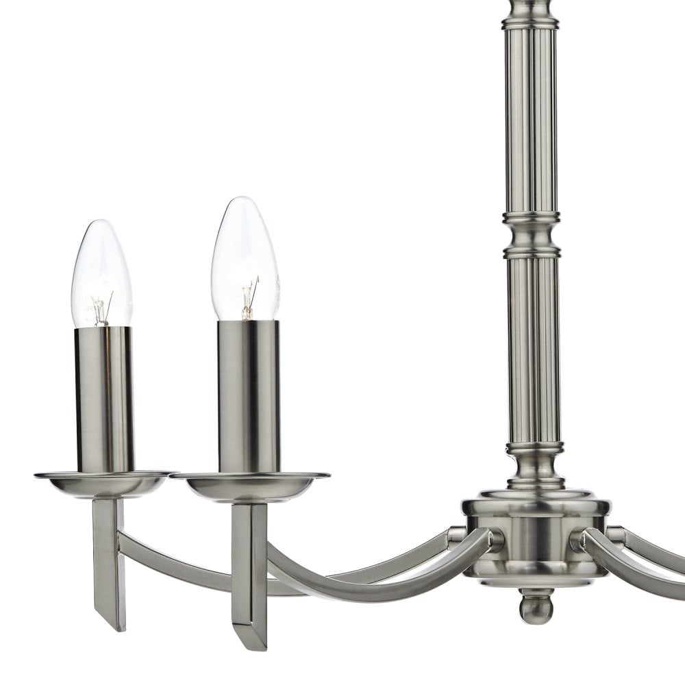 Ambassador 5 Light Armed Pendant Satin Chrome Fitting Only