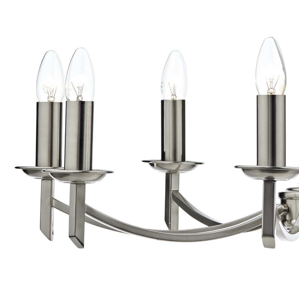 Ambassador 8 Light Armed Pendant Satin Chrome Fitting Only
