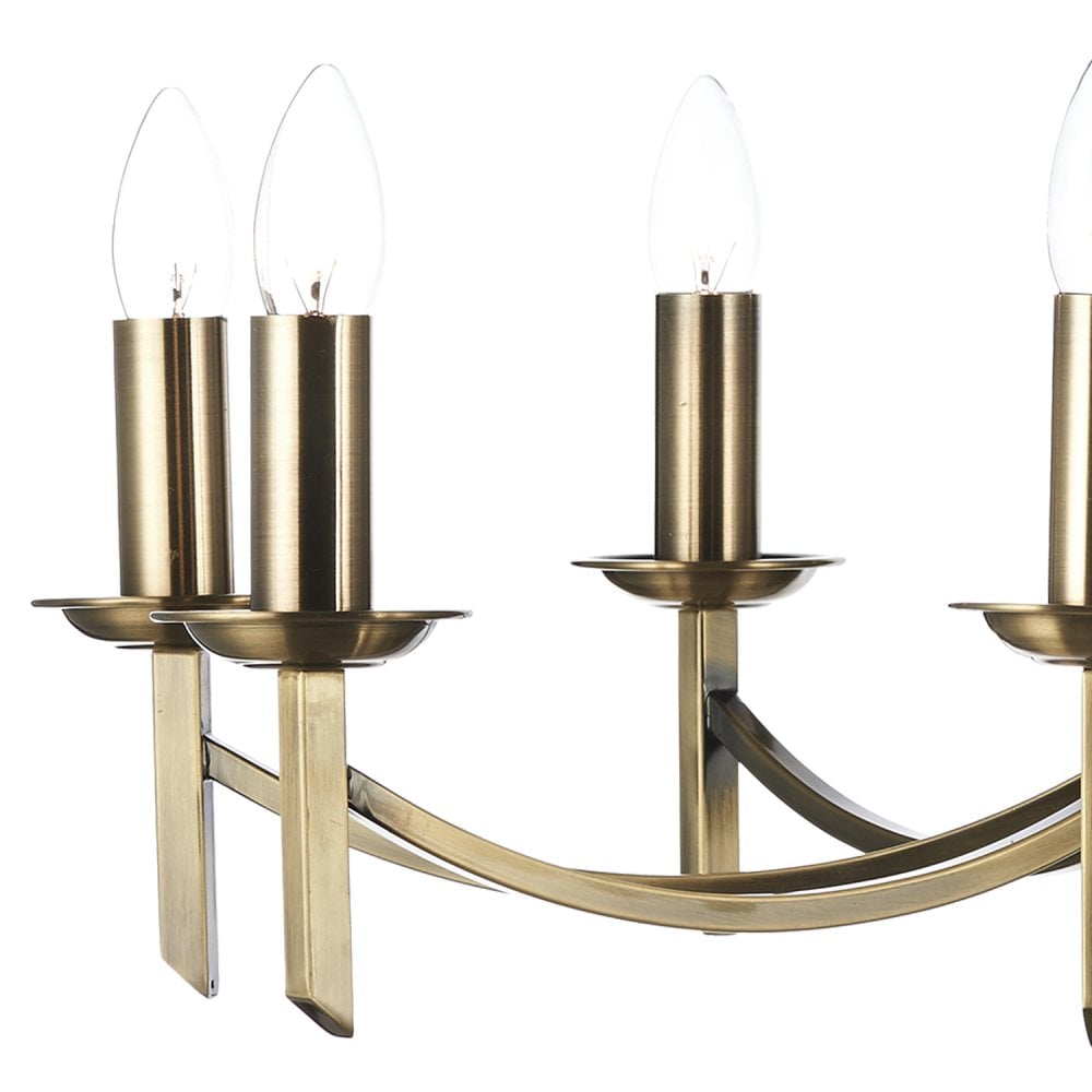 Ambassador 8 Light Armed Pendant Antique Brass Fitting Only