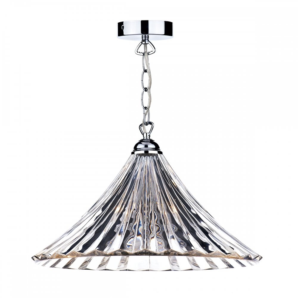 Ardeche 1 Light Large Pendant Clear Glass Polished Chrome