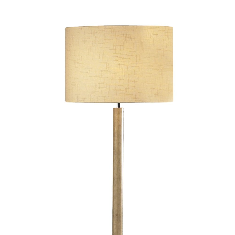 Elegant Light Wood Floor Lamp with Cream Shade