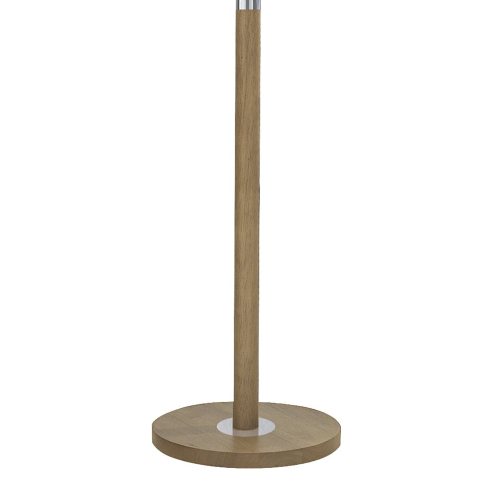 Elegant Light Wood Floor Lamp with Cream Shade