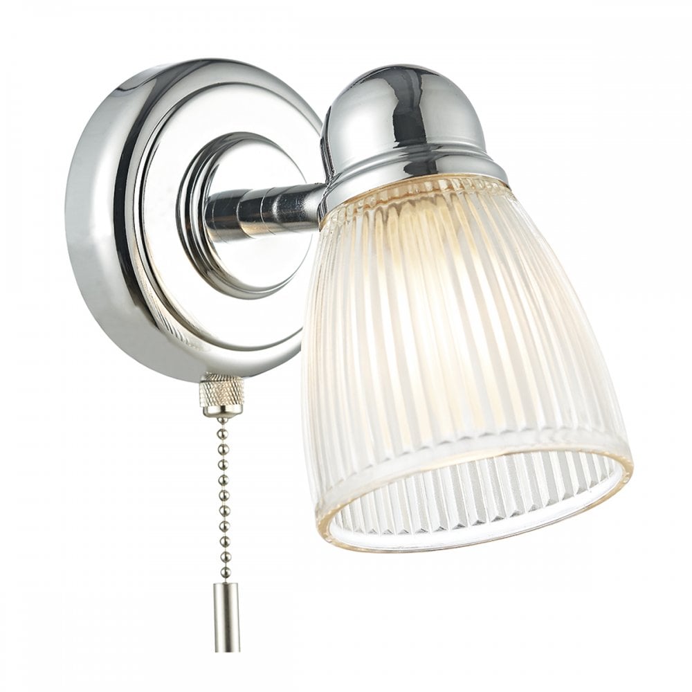 Cedric Bathroom Single Wall Spotlight Polished Chrome Glass IP44