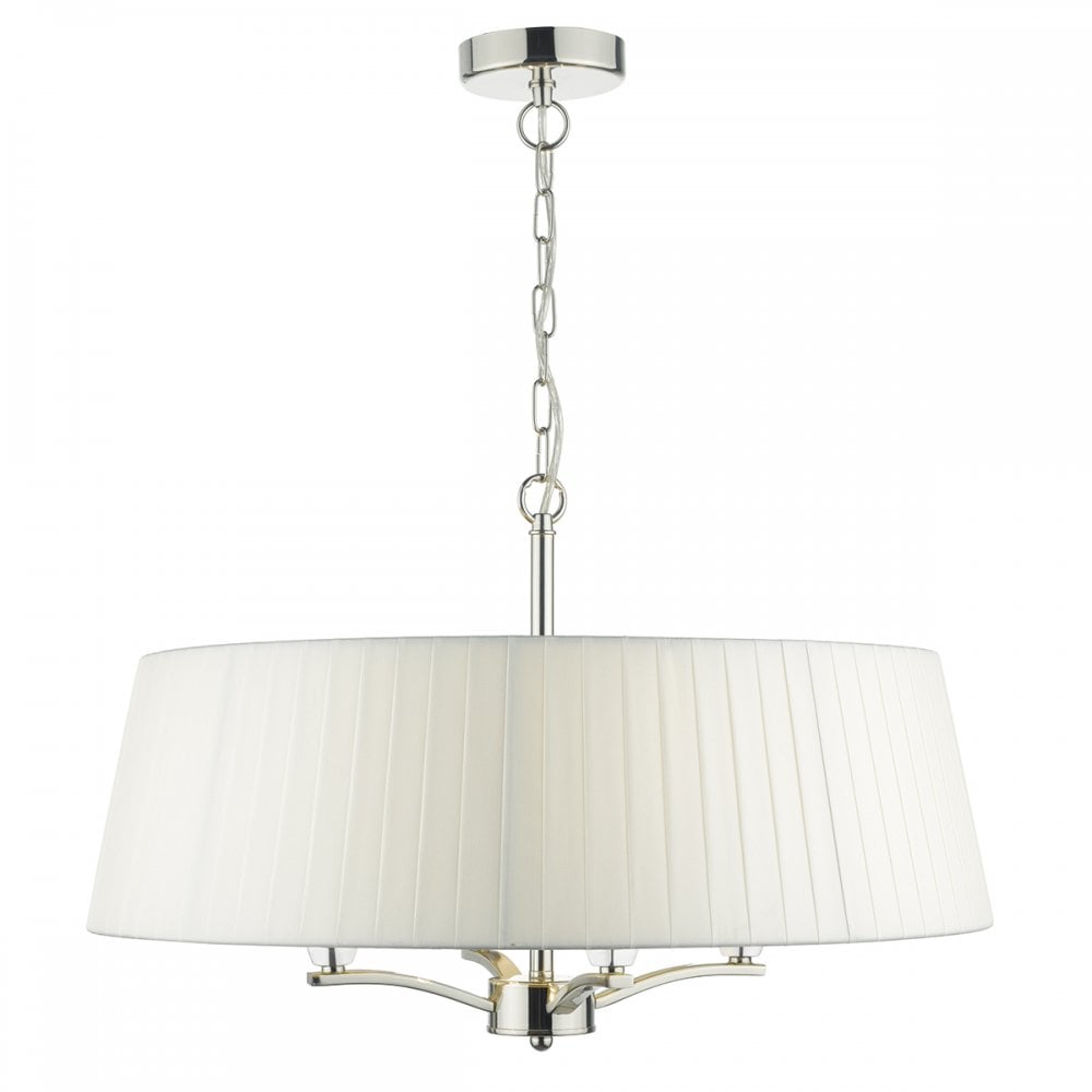 Cristin 4 Light Pendant Polished Nickel With Ivory Shade