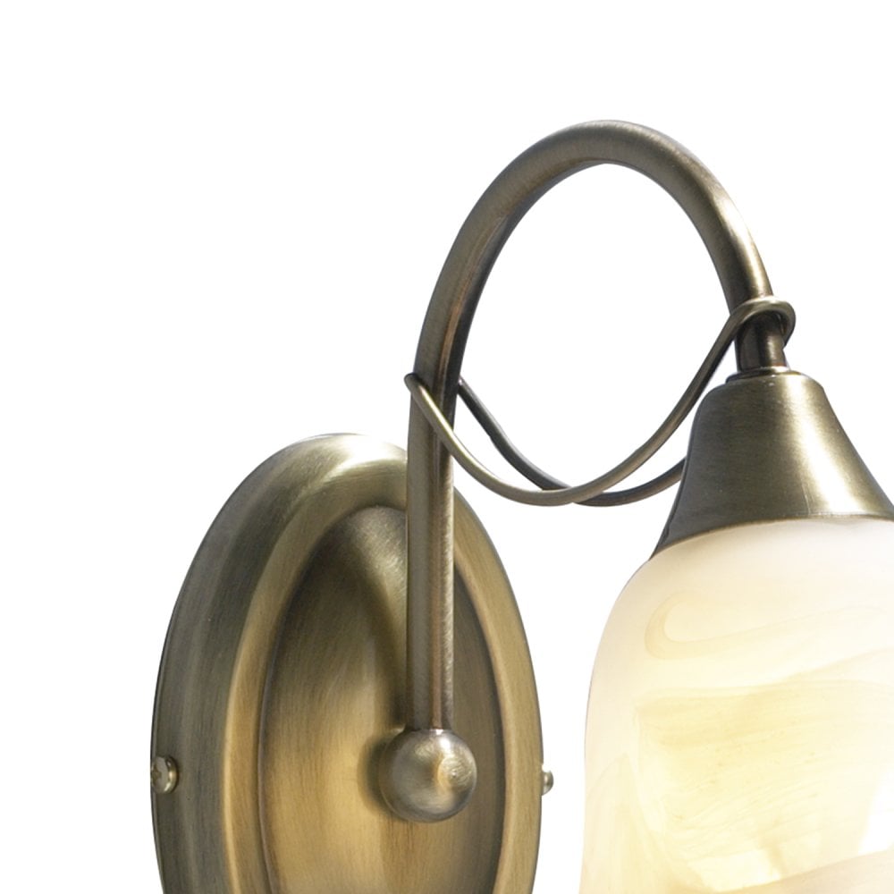 Doublet Wall Light Antique Brass Alabaster Glass