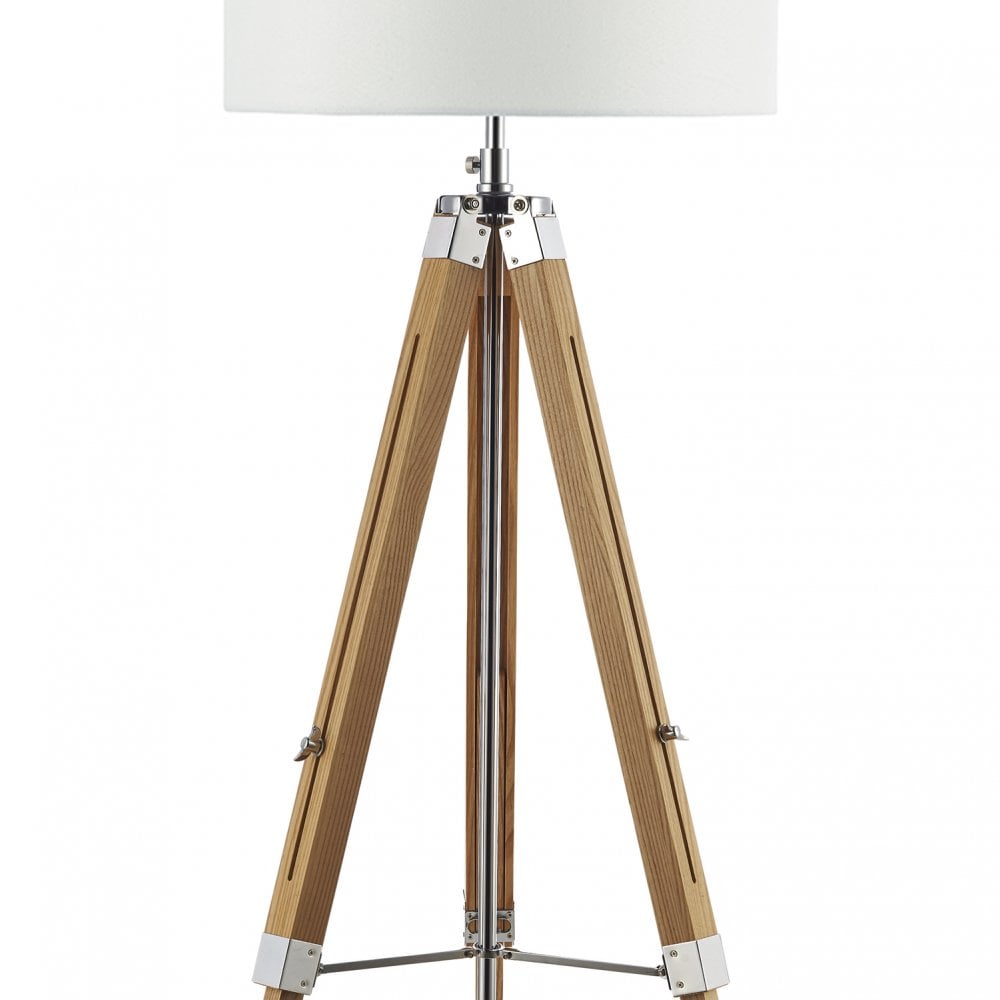 Easel Floor Lamp Light Wood and Polished Chrome Base Only
