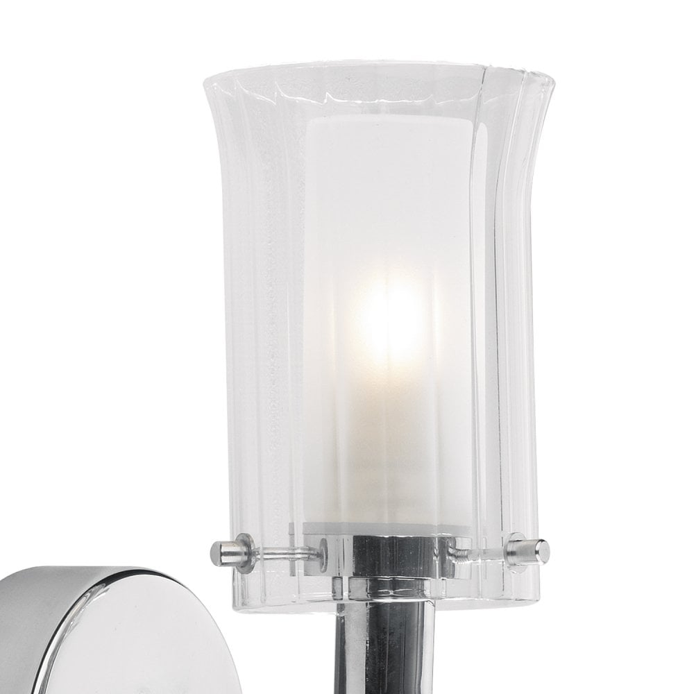 Elba Bathroom Wall Light Polished Chrome Glass IP44