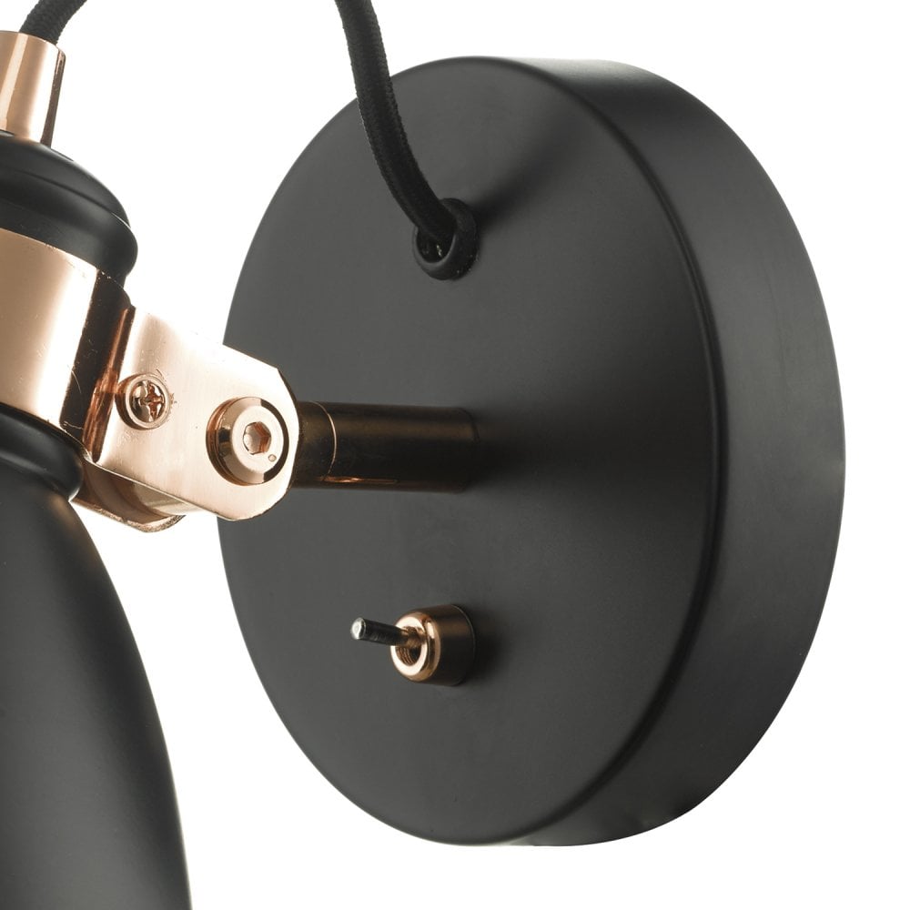Frederick Single Wall Spotlight Black & Copper