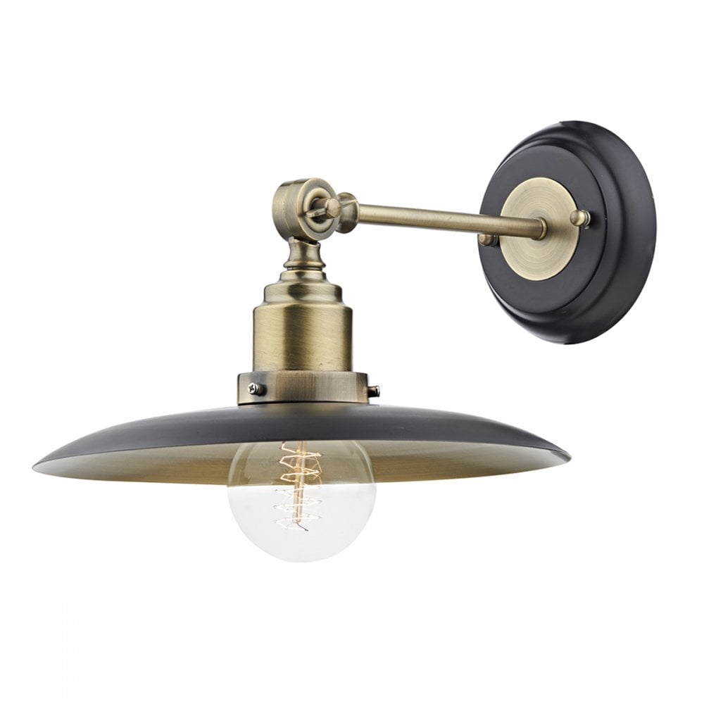 Hannover 1 Light Wall Bracket Black Antique Brass