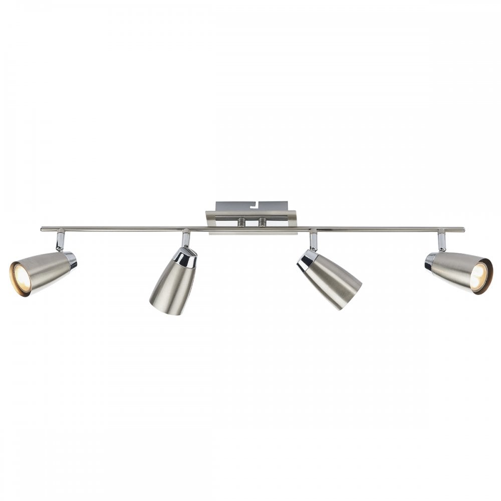 Loft 4 Light Bar Spotlight Satin & Polished Chrome