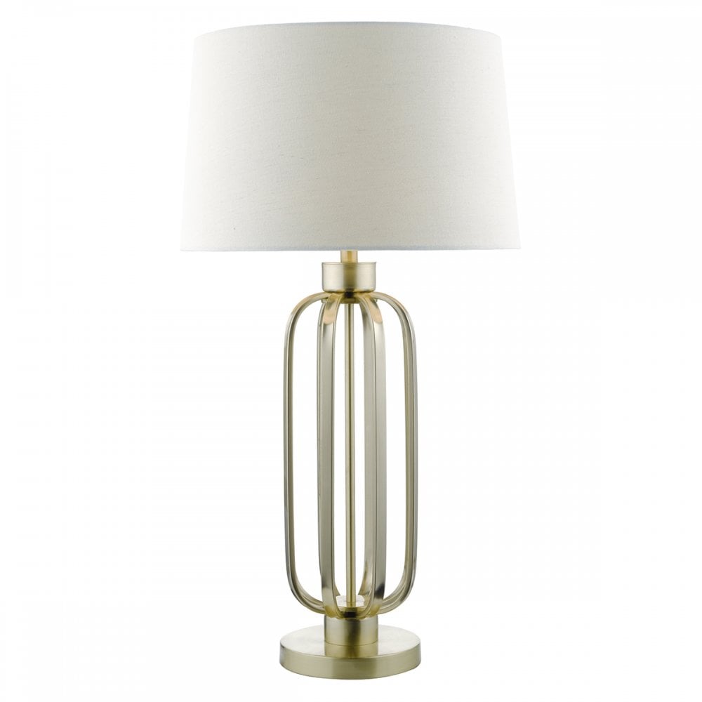 Lucie Table Lamp Satin Brass With Shade