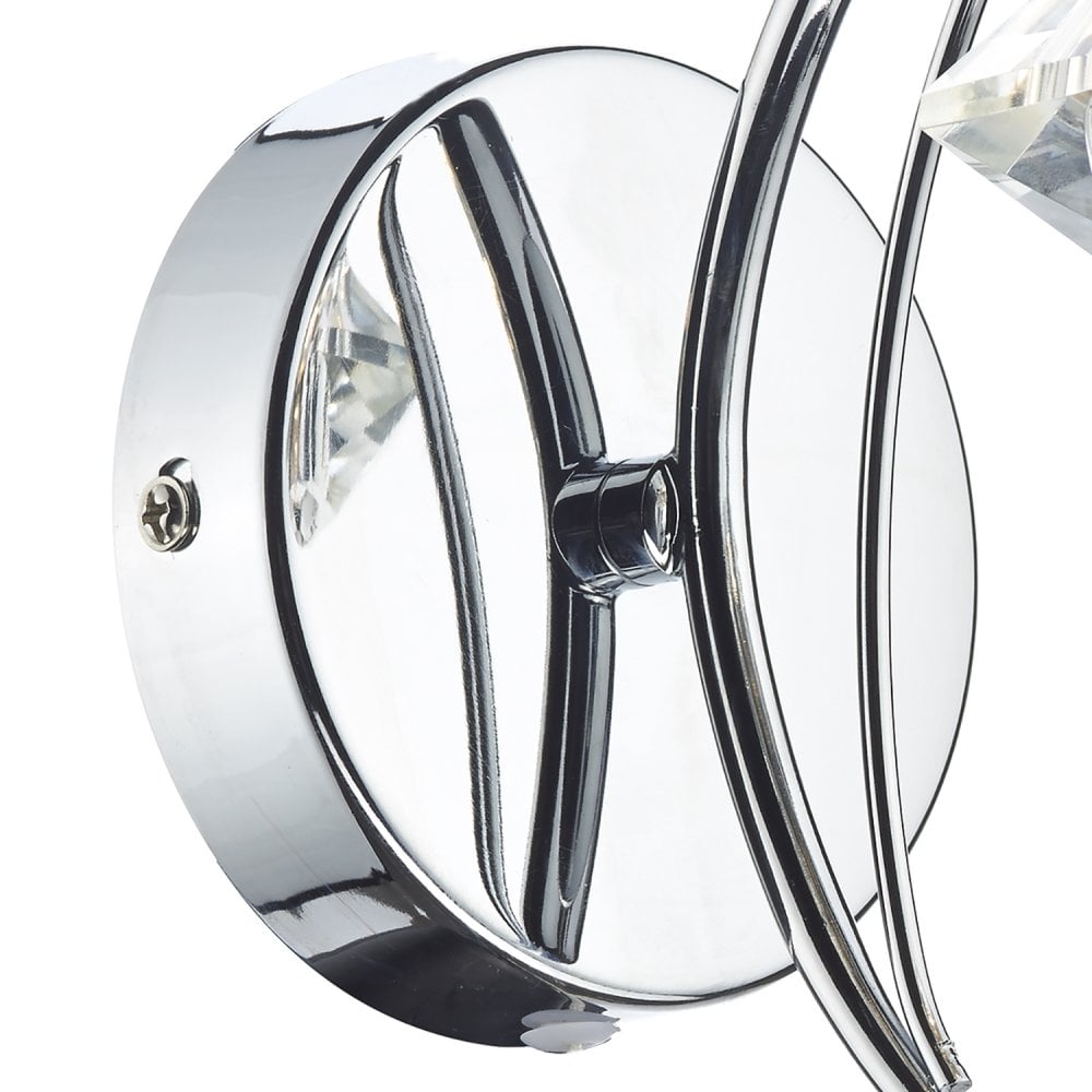 Luther Wall Light Polished Chrome Crystal