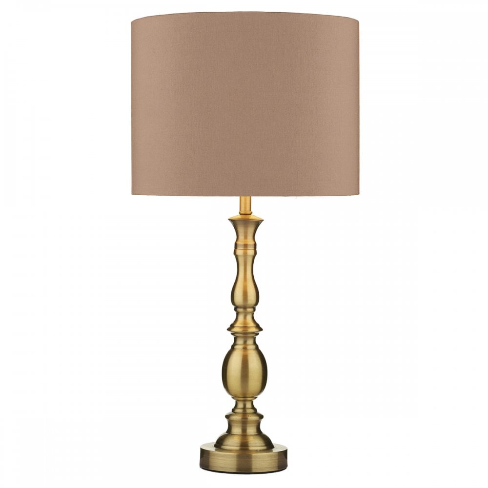 Madrid Table Lamp Antique Brass With Shade