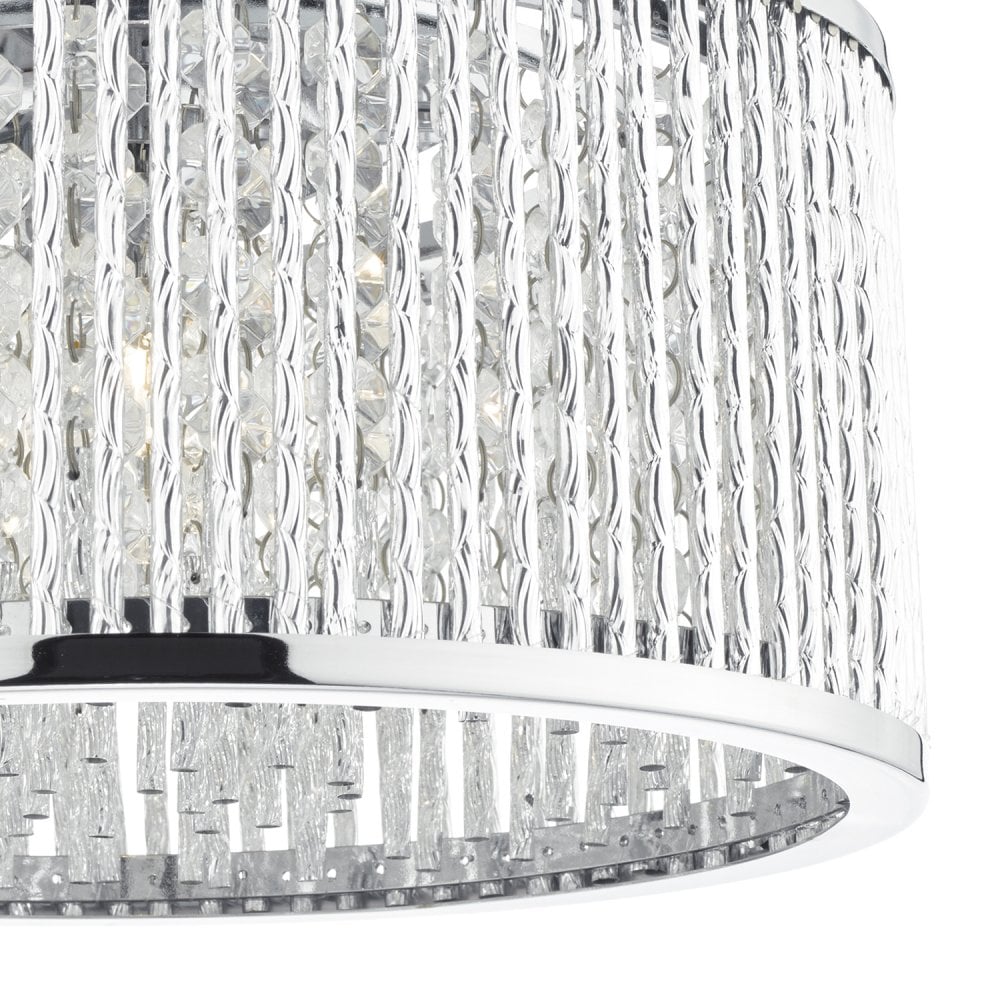 Nantes 3 Light Flush Polished Chrome Alum