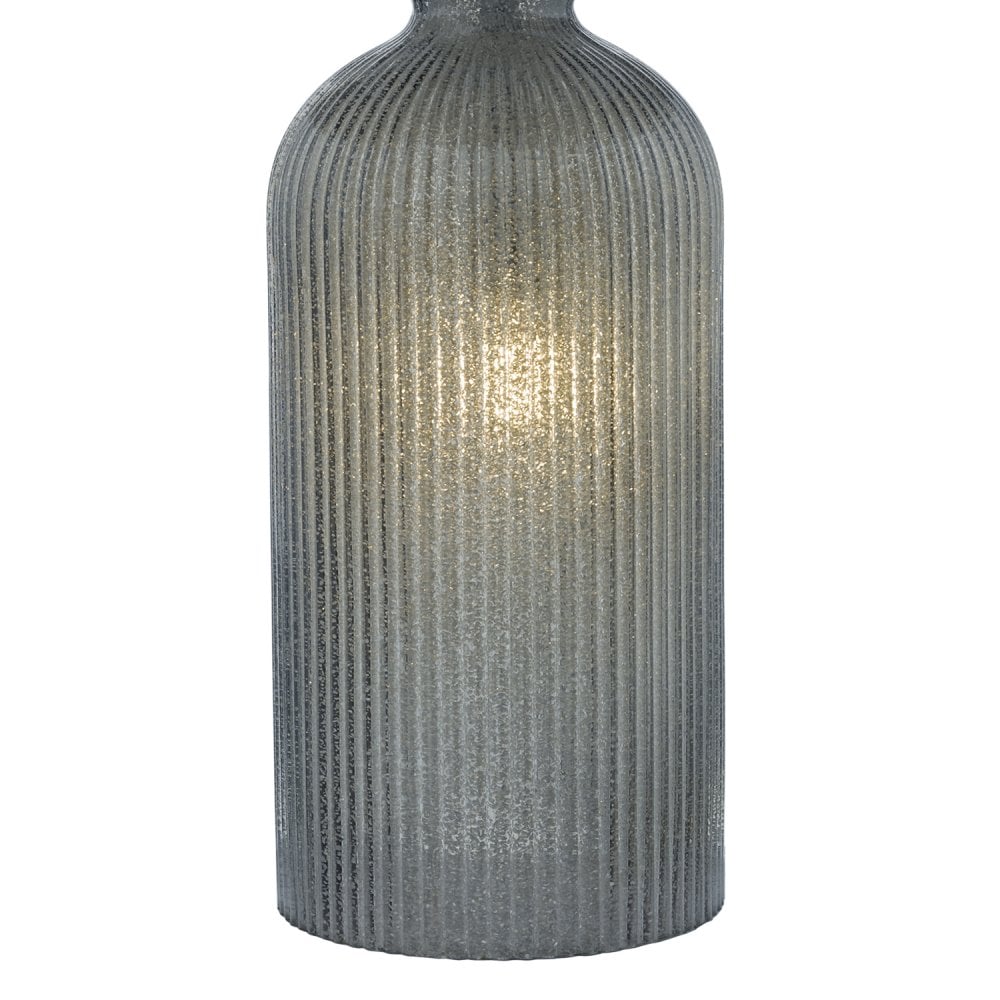 Pamplona Dual Light Table Lamp Grey Glass With Shade