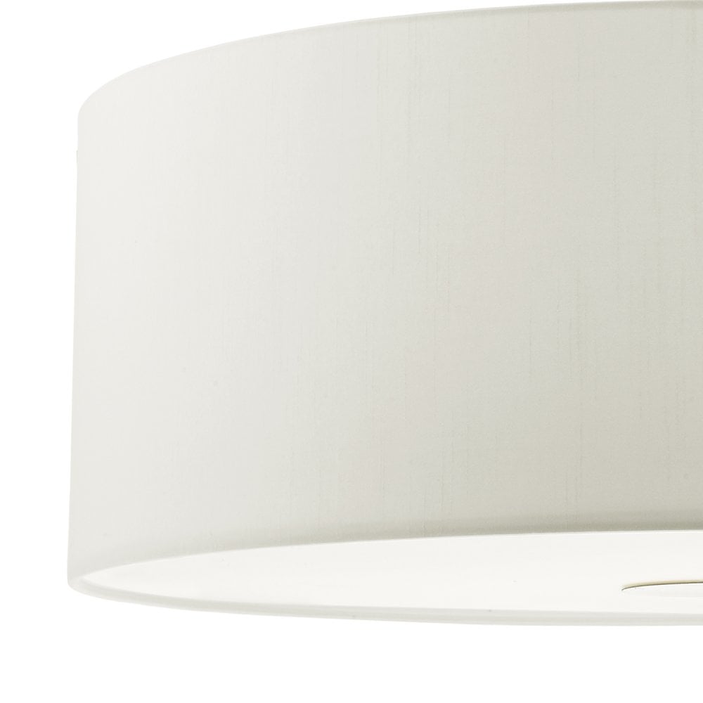 Ronda 3 Light Pendant White Faux Silk Shade 60cm