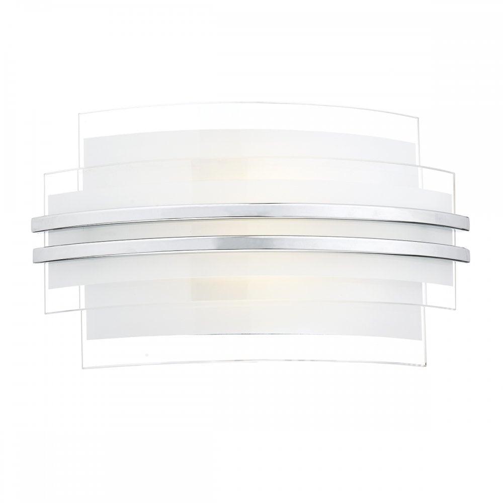 Sector Small Wall Light Frosted Glass Polished Chrome LED