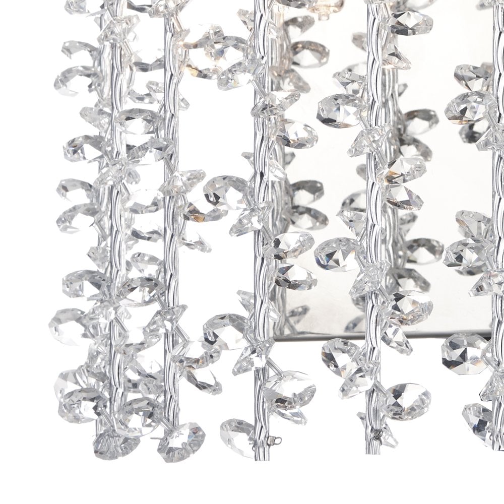 Sestina Dual-Lighting Wall Sconce with Crystal Beaded Rods in Polished Chrome