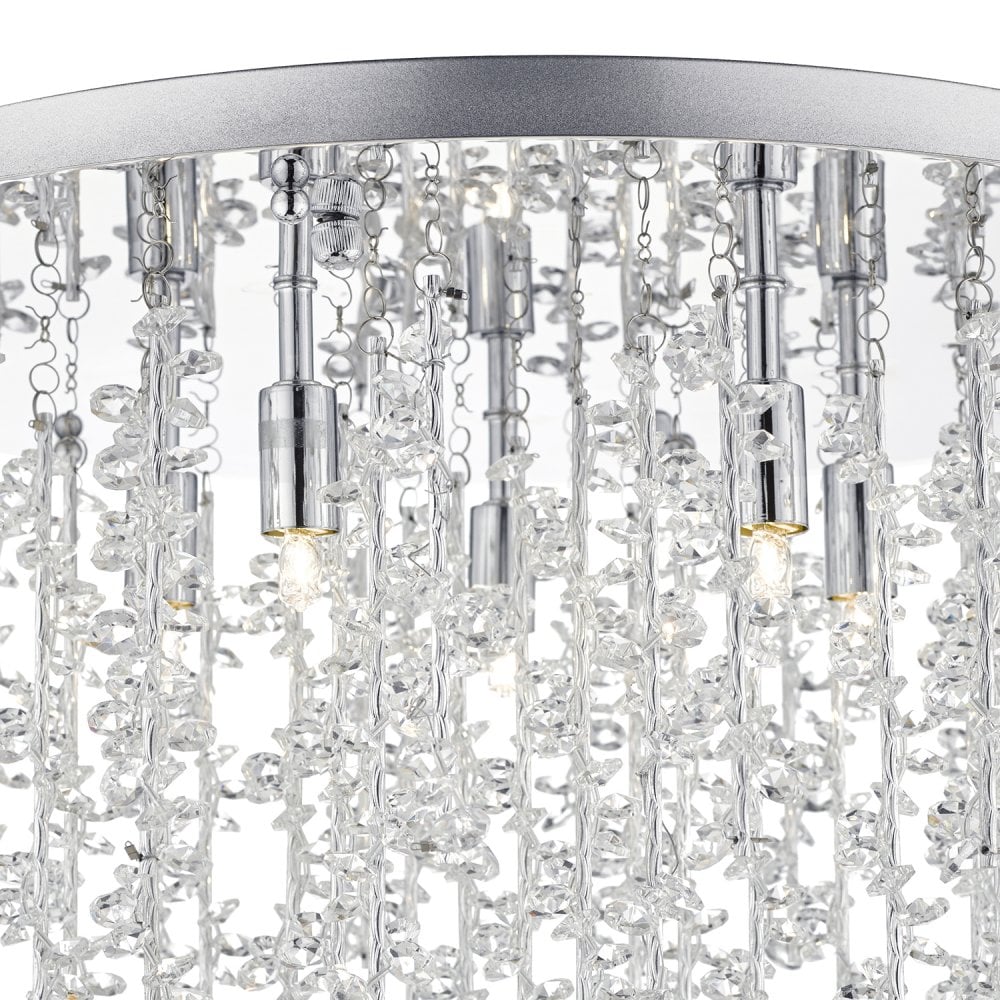 Sestina 5-Light G9 Flush Mount with Decorative Rods and Crystal Beads