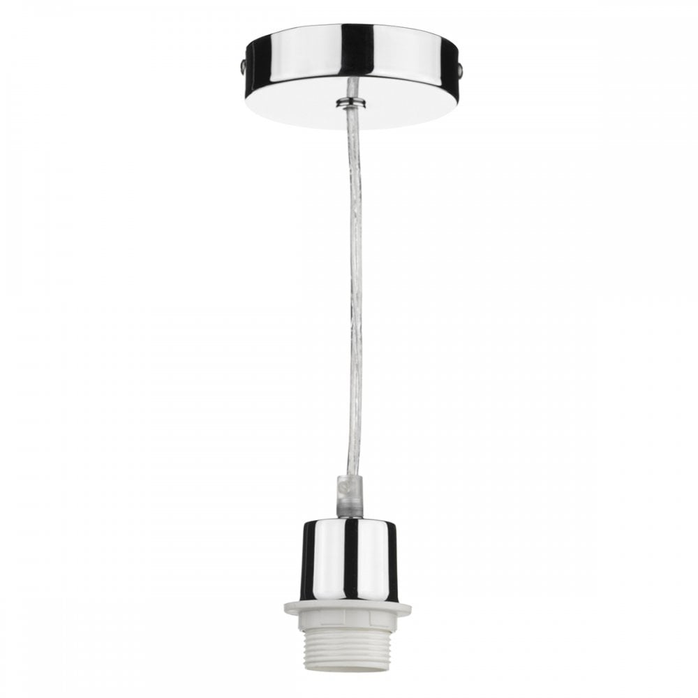 1 Light Polished Chrome E27 Suspension With Clear Cable