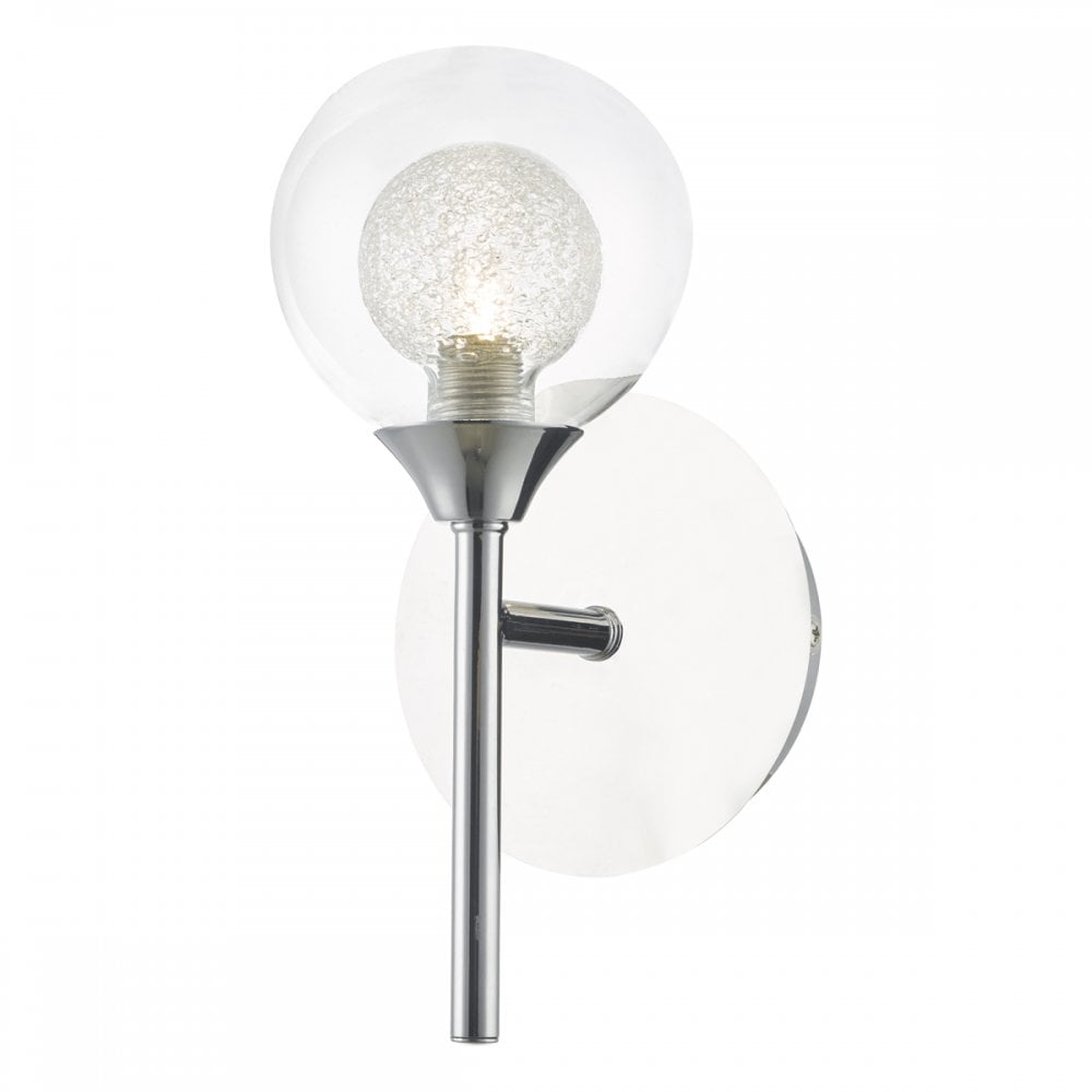 Zeke Wall Light Polished Chrome Glass