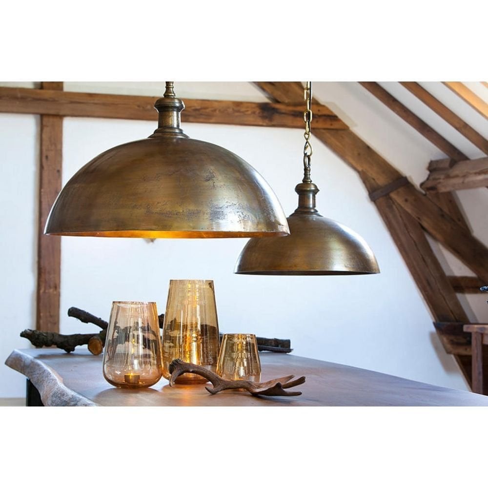 Vintage Bronze Hanging Bowl Light Fixture Ø50x41 cm