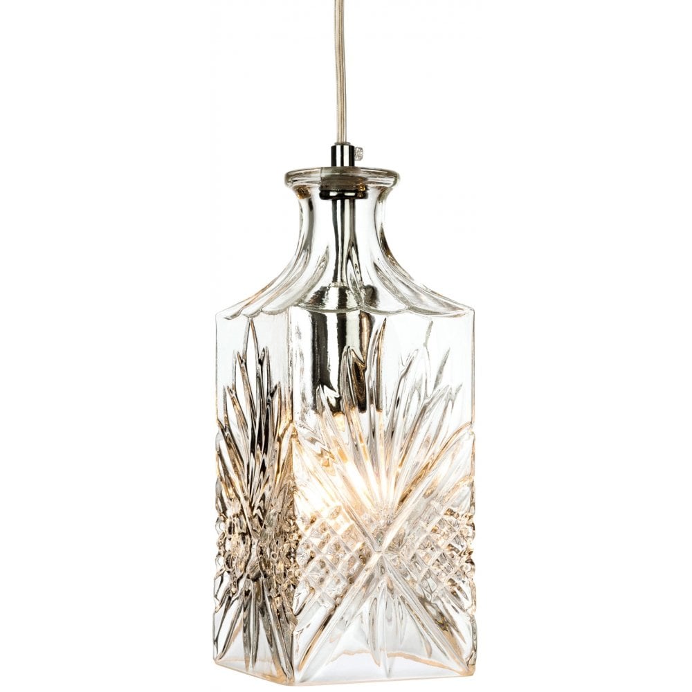 Recherché Antique Chrome Clear Glass Ceiling Lantern - Decanter Collection