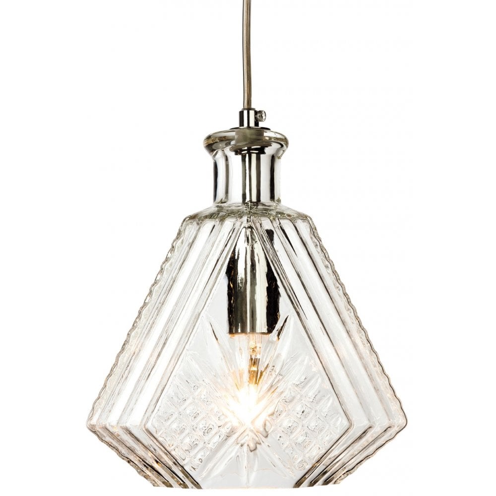 Recherché Antique Chrome Clear Glass Ceiling Lantern - Decanter Collection