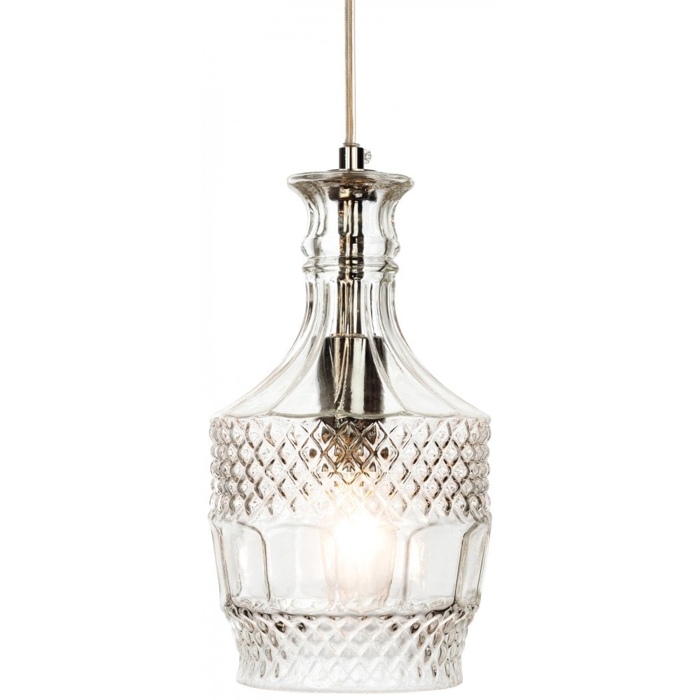 Recherché Antique Chrome Clear Glass Ceiling Lantern - Decanter Collection