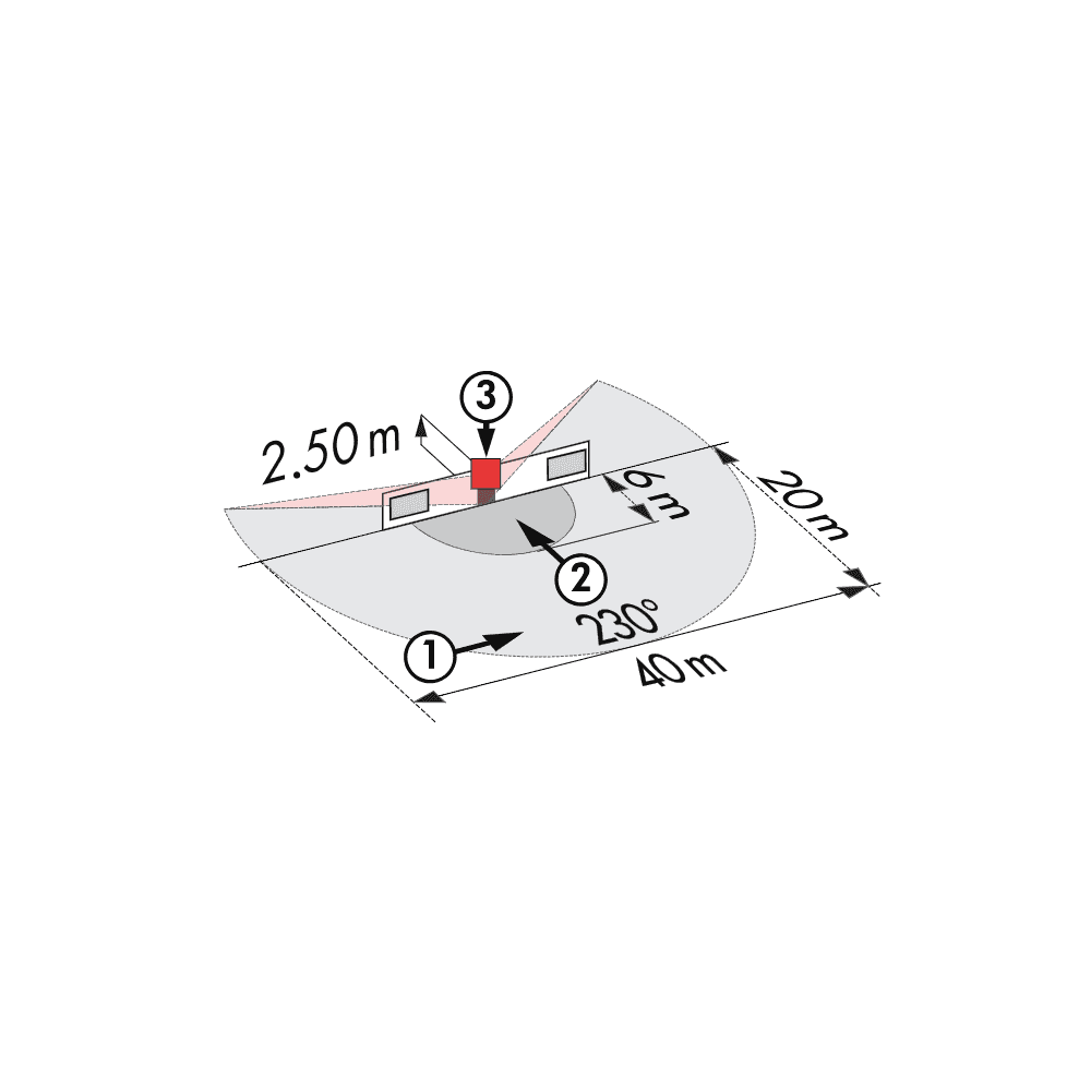 Black 20M PIR Motion Detector with Creep Zone Protection