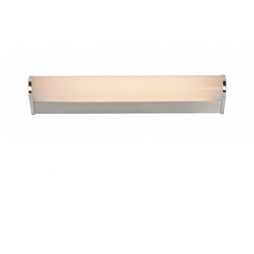 Jasper Sleek Rectangle Satin Chrome Wall Light with Opal Accents