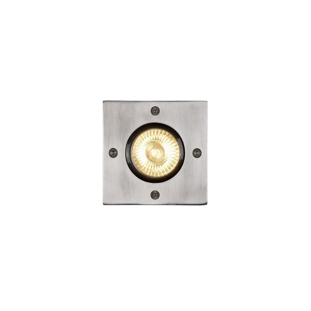 Contemporary Square Aluminum Deck Light in Satin Chrome Finish