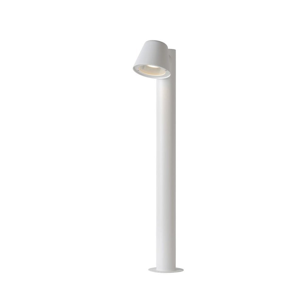 Sleek Modern LED Round White Aluminum Bollard Light