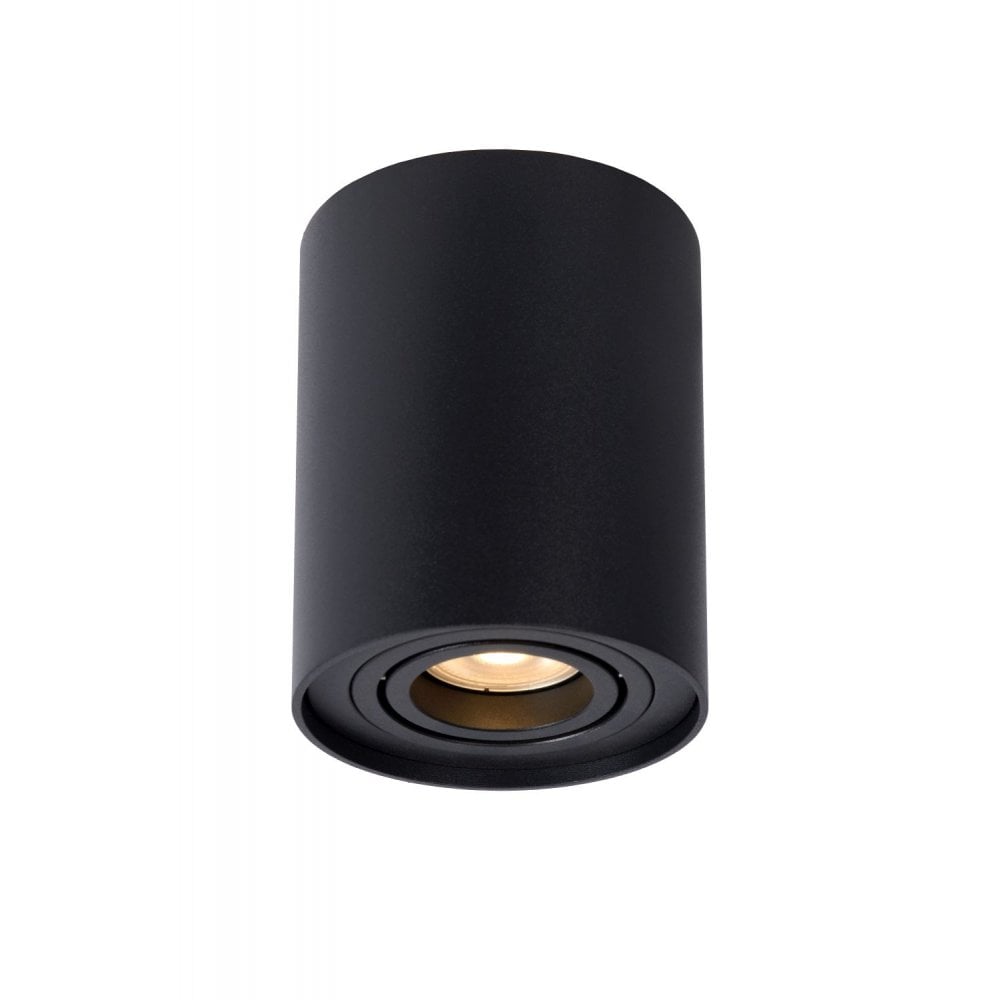 Sleek Black Aluminum Cylinder Ceiling Spotlight