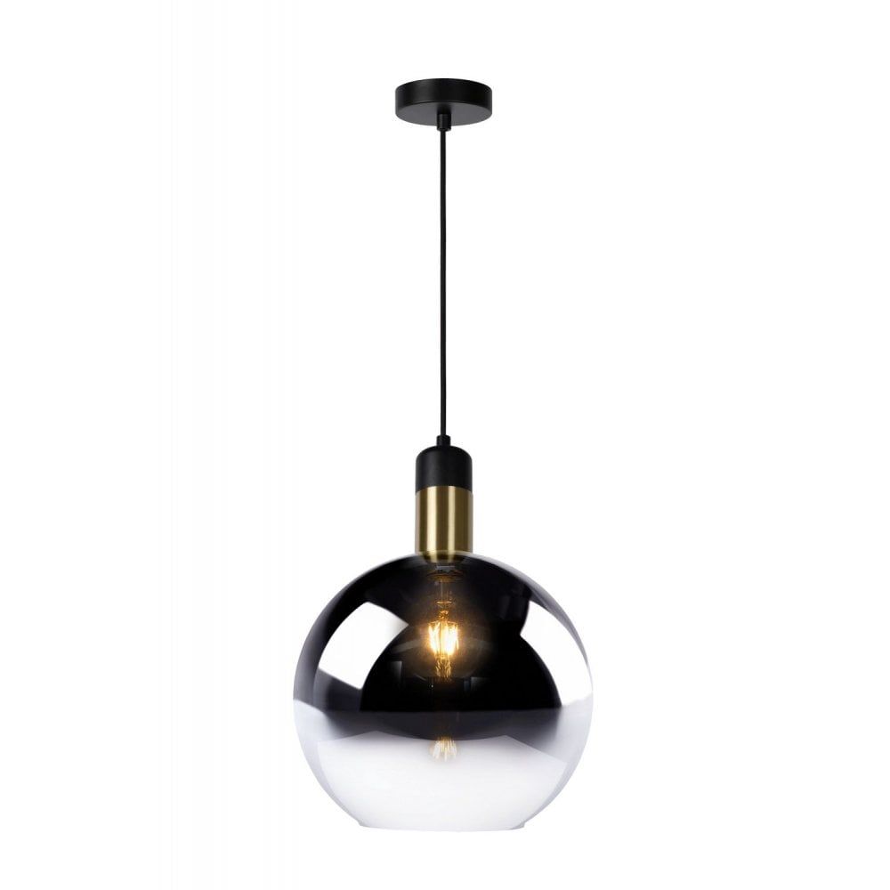 Julius Retro Smoke Grey Round Metal Pendant Lamp