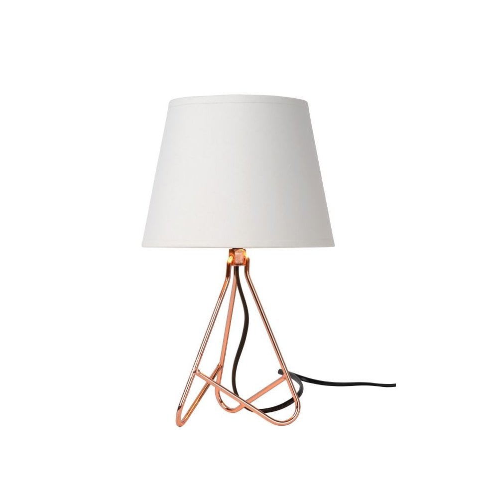 Gitta Contemporary Copper and White Metal Table Lamp