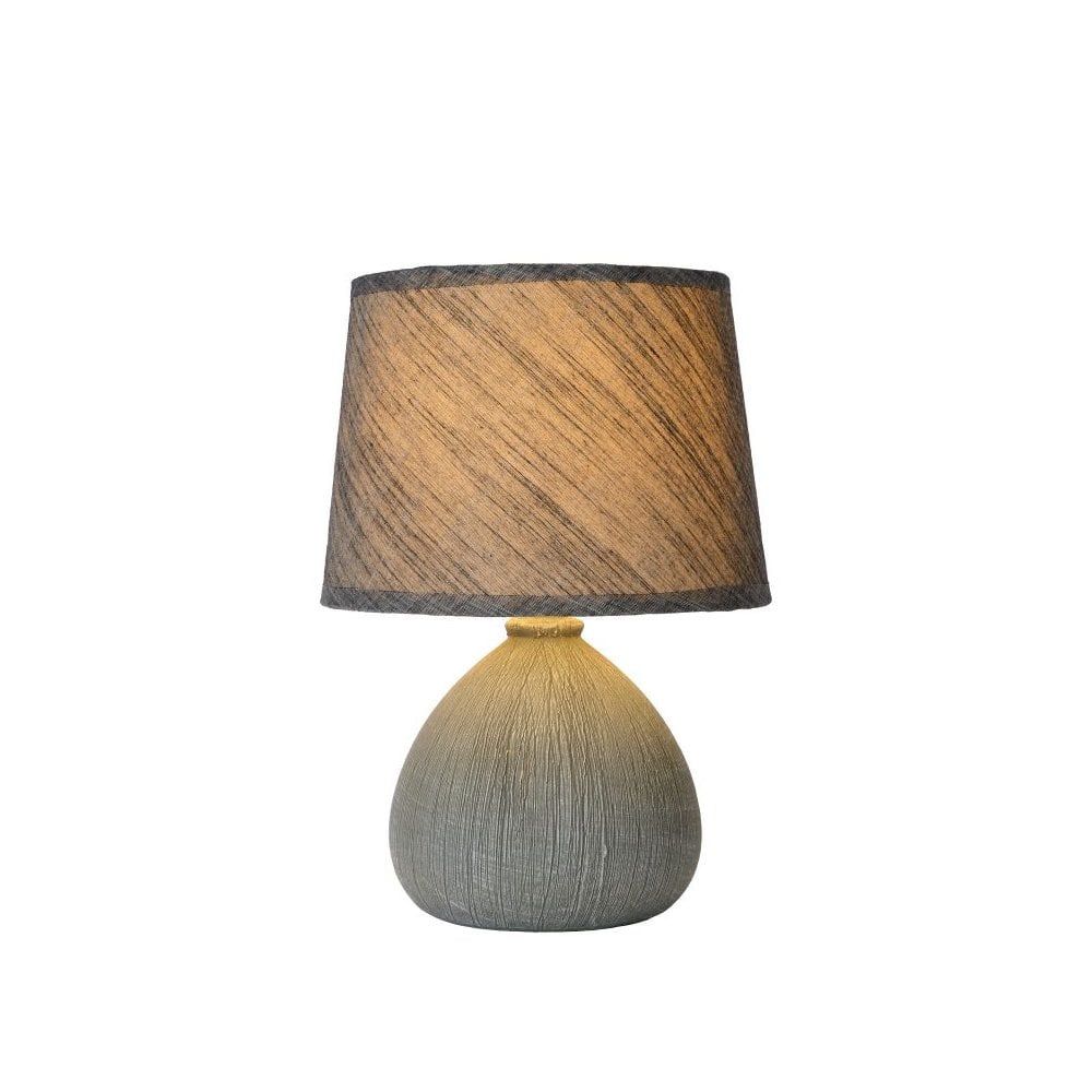 Ramzi Grey Round Ceramic Cottage Table Lamp