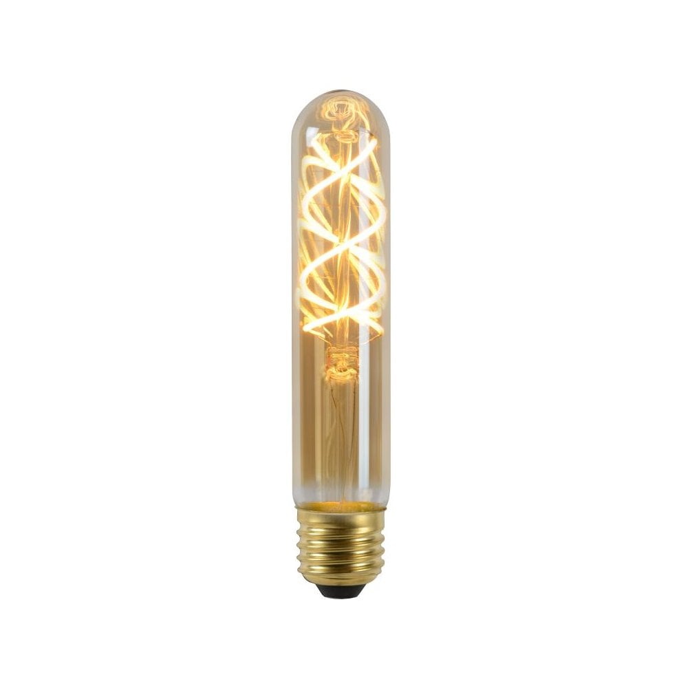 Amber Glass Cylinder LED Bulb with E27 Base