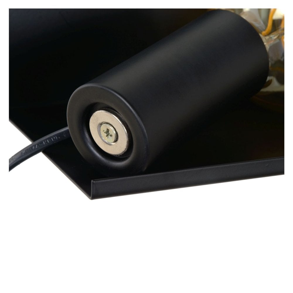 Sebo Contemporary Black Metal Table Lamp Rectangle Design