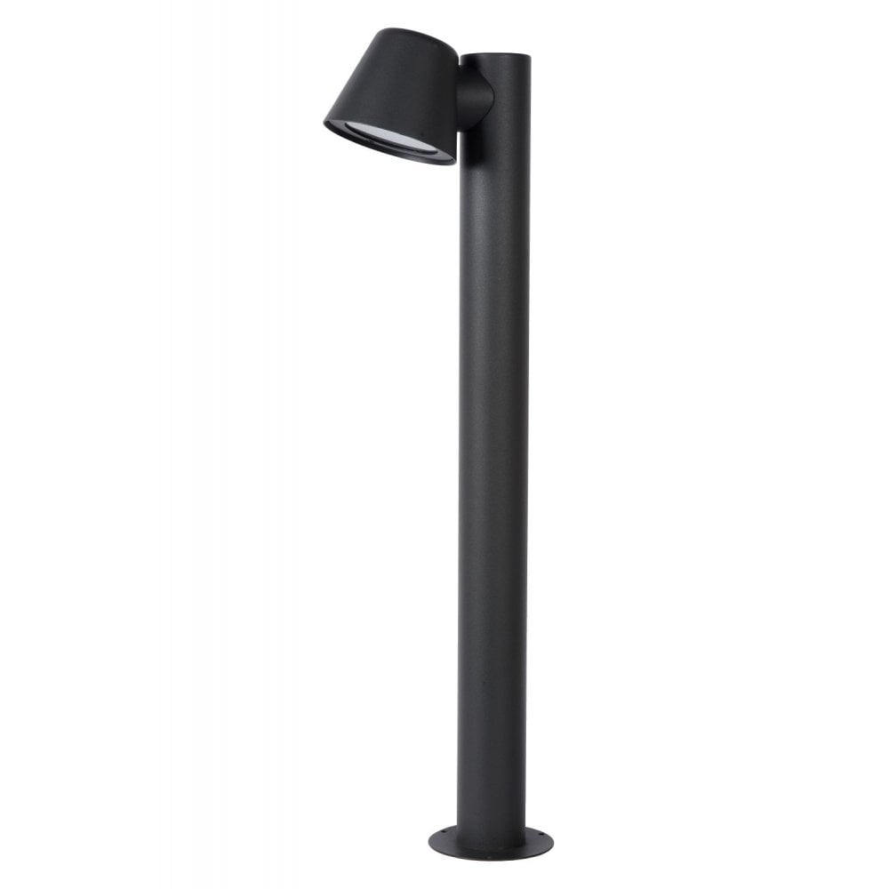 Modern Anthracite LED Bollard Lamp with Round Aluminum Design