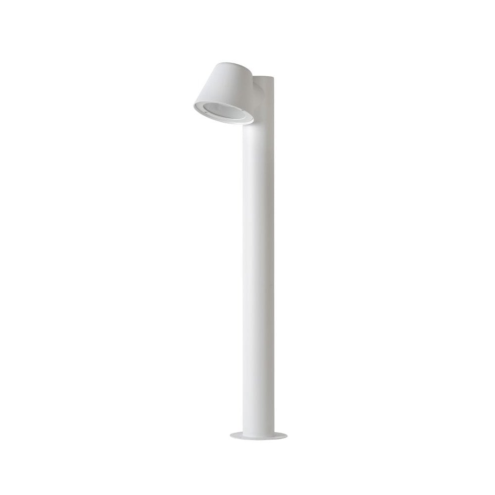 Sleek Modern LED Round White Aluminum Bollard Light