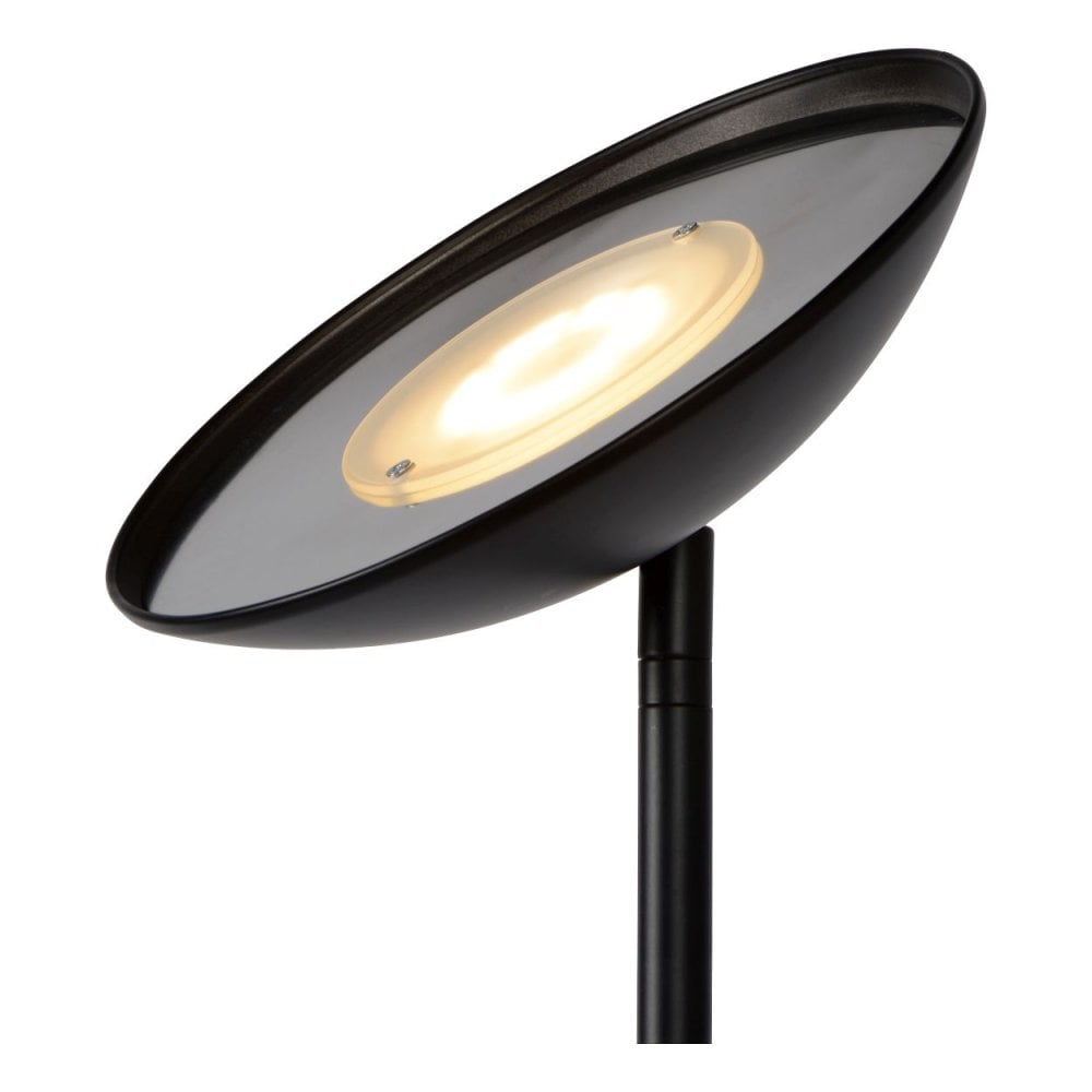 Zenith Sleek Black Metal Floor Lamp with Dual LED Lighting