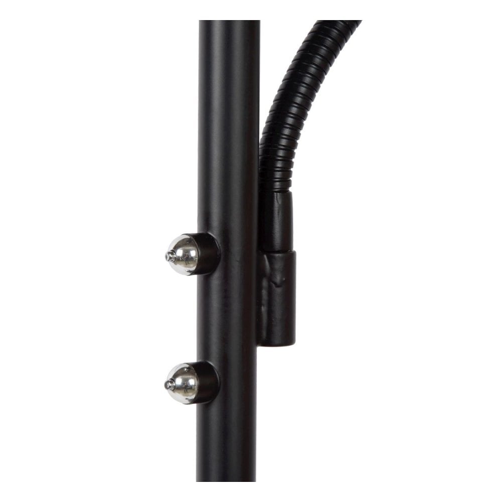 Zenith Sleek Black Metal Floor Lamp with Dual LED Lighting