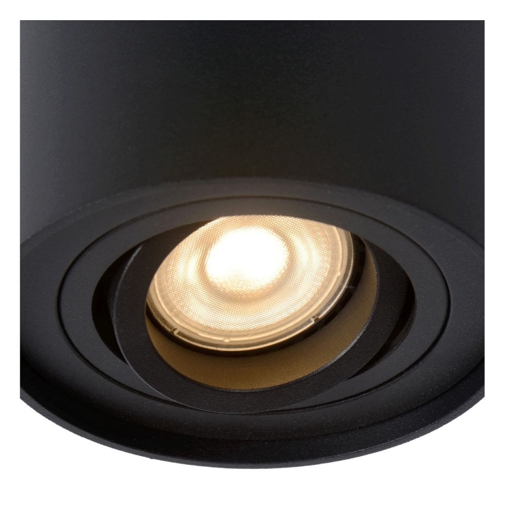 Sleek Black Aluminum Cylinder Ceiling Spotlight