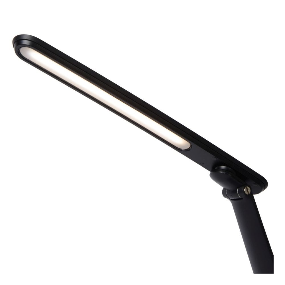 Sleek Modern Corner Black Desk Lamp with Integrated LED