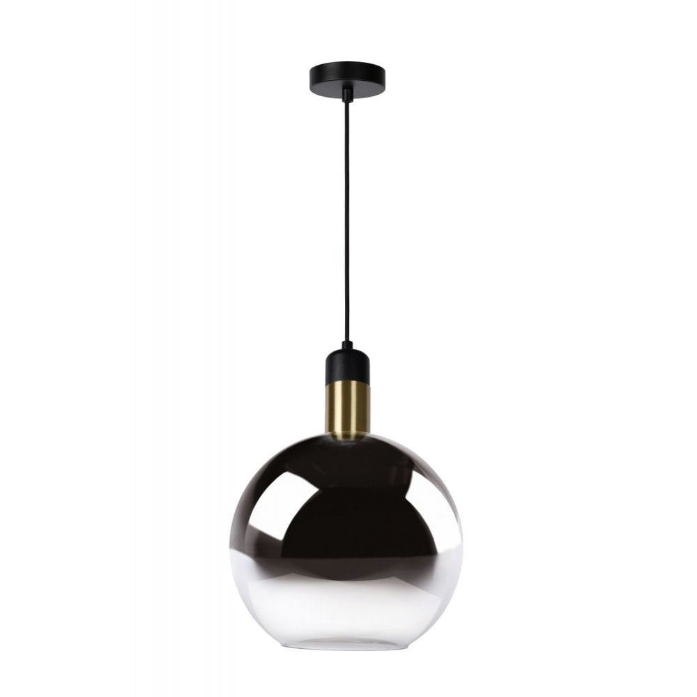 Julius Retro Smoke Grey Round Metal Pendant Lamp