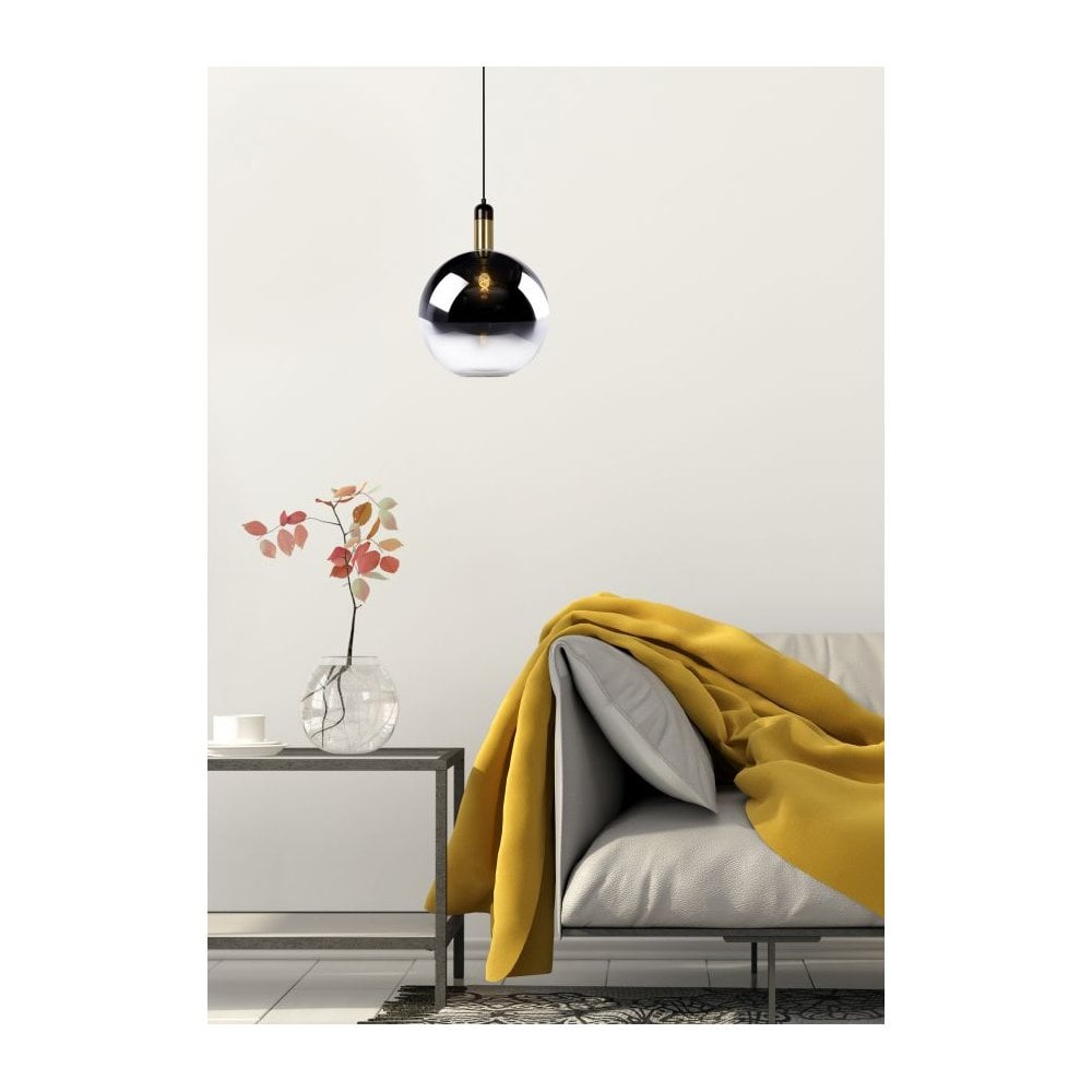Julius Retro Smoke Grey Round Metal Pendant Lamp