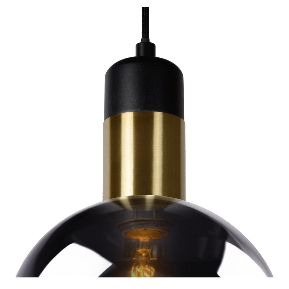 Julius Retro Smoke Grey Round Metal Pendant Lamp