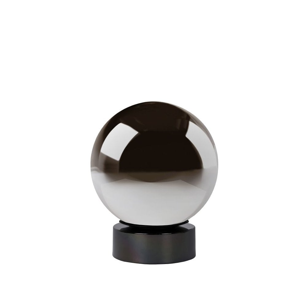 Contemporary Smoke Grey Glass Globe Table Lamp