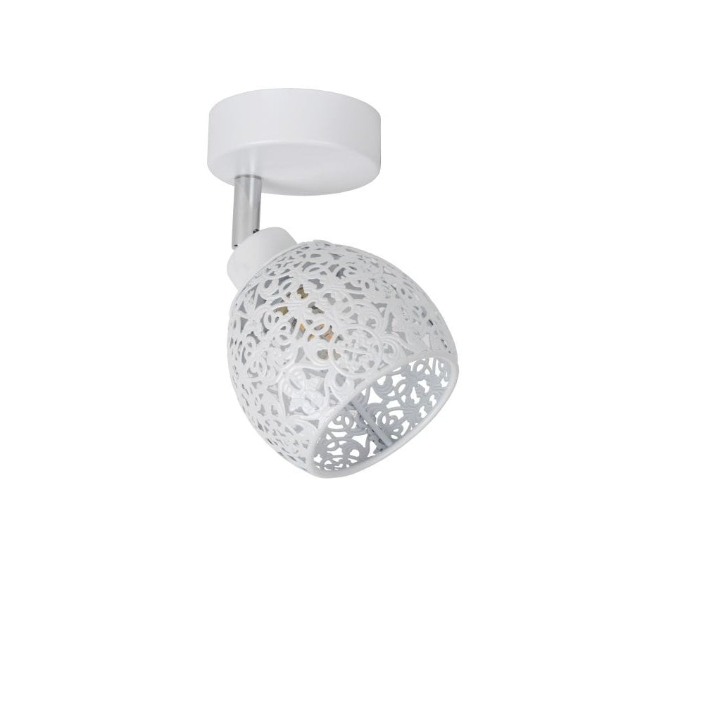 Vintage White Metal Ceiling Spot Light - Tahar Round Design